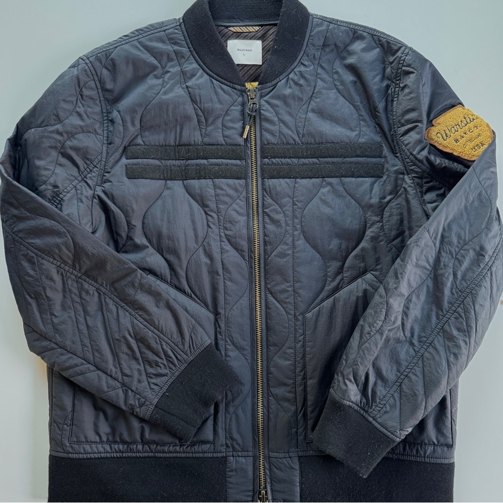 Warstic x Billy Reid Icon Players Baseball Flight Jacket Black Size Large $295